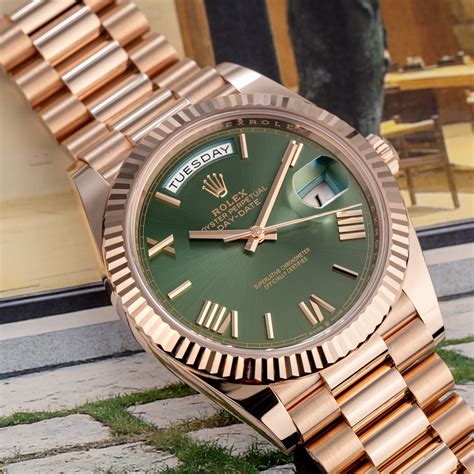 rolex daydate olive|Rolex Day-Date 40 olive dial.